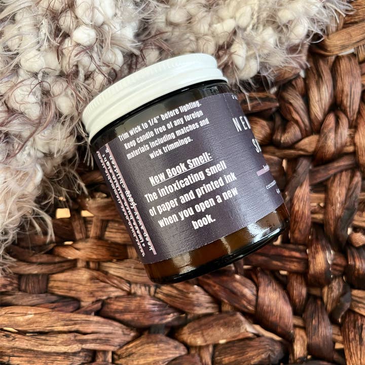 A Scent Story Candle Co - Wholesale Jar/Filled Candle - New Book Smell - Bookish Candle, Book Themed, Soy Wax,