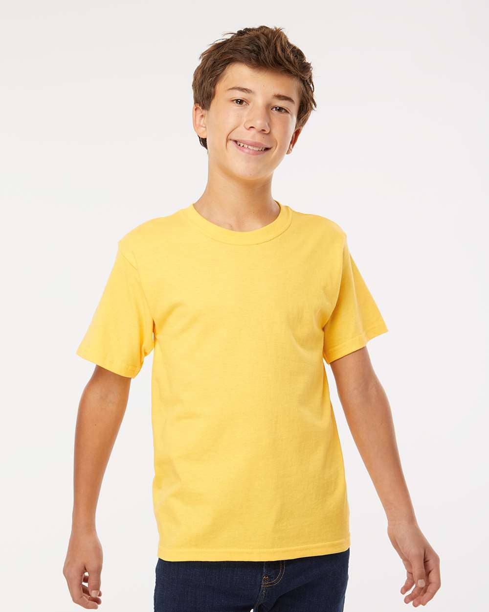 MYES BULK APPAREL - Wholesale T-Shirt - Kids - Kids Gold Soft Touch Tee – Lightweight & Durable Fit1