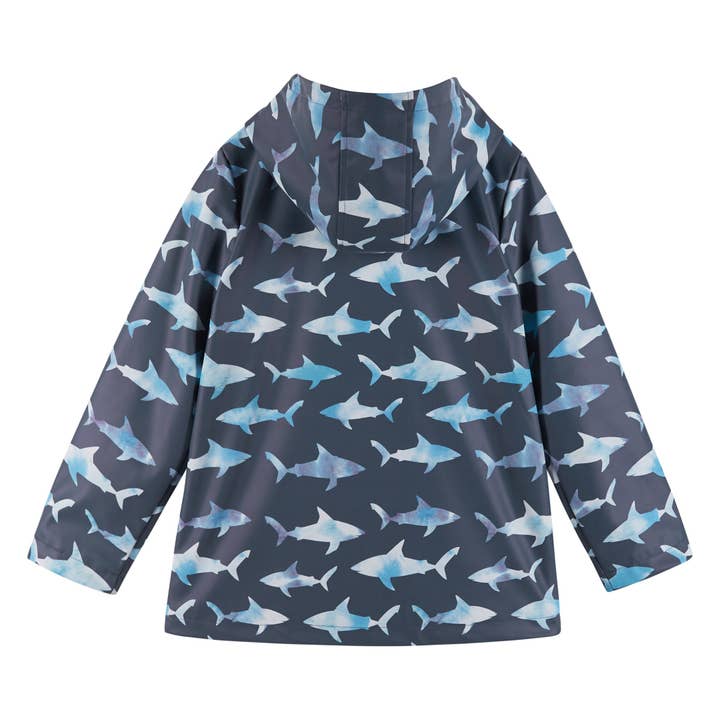 Blau Regenjacke für Jungen mit Haifischmotiv | Blau für den Großhandel auf Faire1