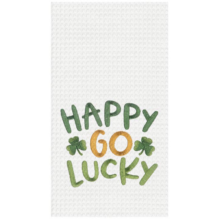 St. Patrick's Day Happy Go Lucky Kitchen Towel for wholesale by C&F Home