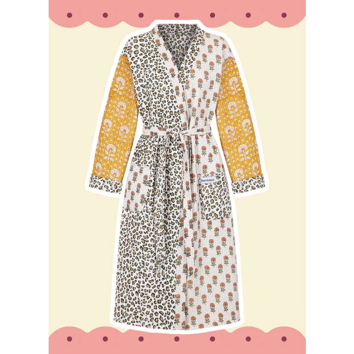 REVERSIBLE PADDED LEOPARD PRINT ROBE for wholesale by Iturrienea