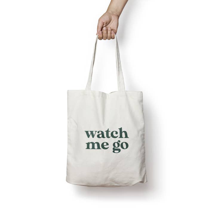 “Watch Me Go” Recycled Cotton Canvas Tote for wholesale by ESW Beauty