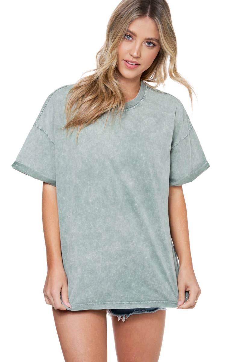 Foryeri - Vente T-shirt – femme - T-SHIRT TAILLE S S & S DÉLAVÉ AUX MINÉRAUX8