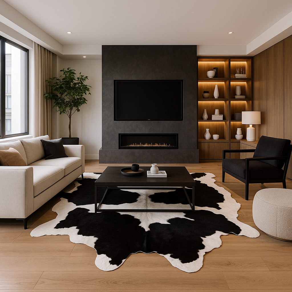 Rodeo – wholesale Area rug – Black and white cowhide rug western rug for western home 3