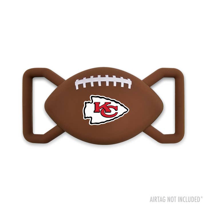 KANSAS CITY CHIEFS SILICONE FOOTBALL AIR TAG HOLDER for wholesale by Pets First