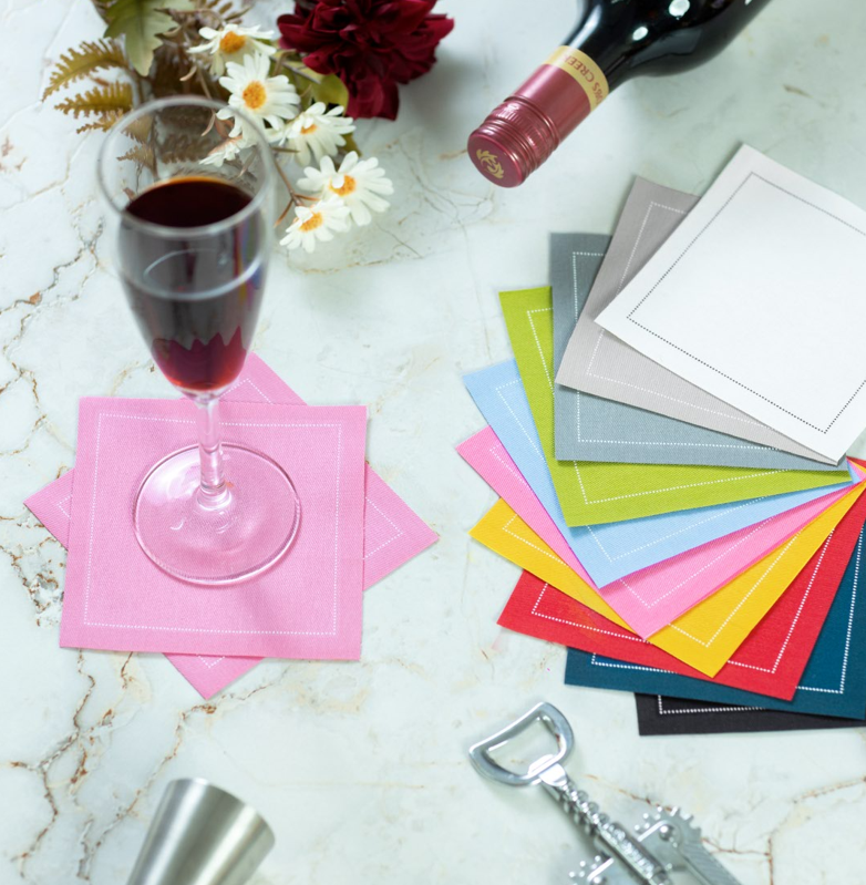 Noble Napkins - Wholesale Disposable Napkin - Luxury Cotton Cocktail Napkins, 4.5" x 4.5", 50 per pack1