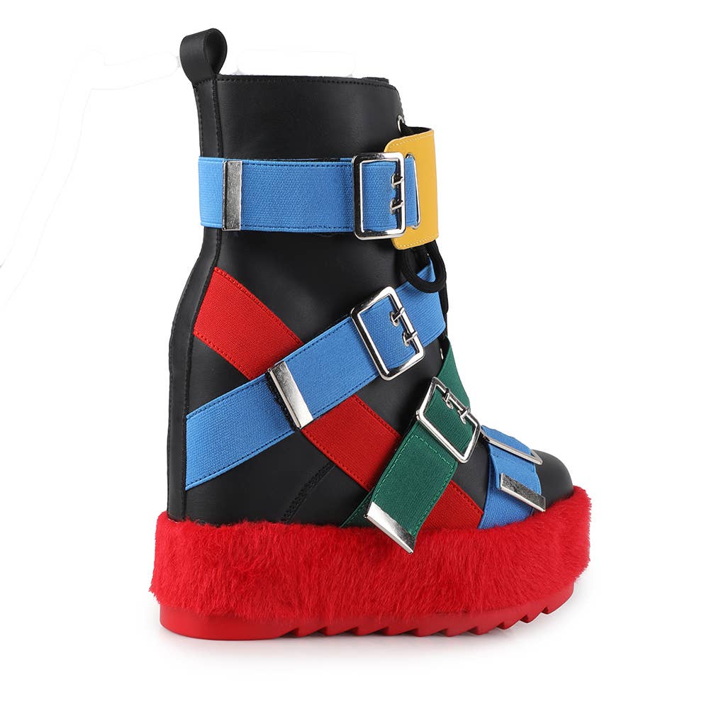 Anthony Wang – Botins - Mulher por atacado – Botas Femininas Indo com Cunha Escondida e Fivelas no Tornozelo1