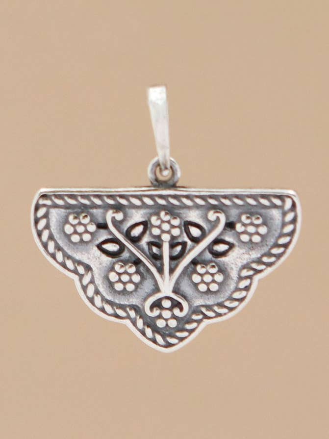 Mahal Gardens Silver Floral Pendant for wholesale by Culture Spot
