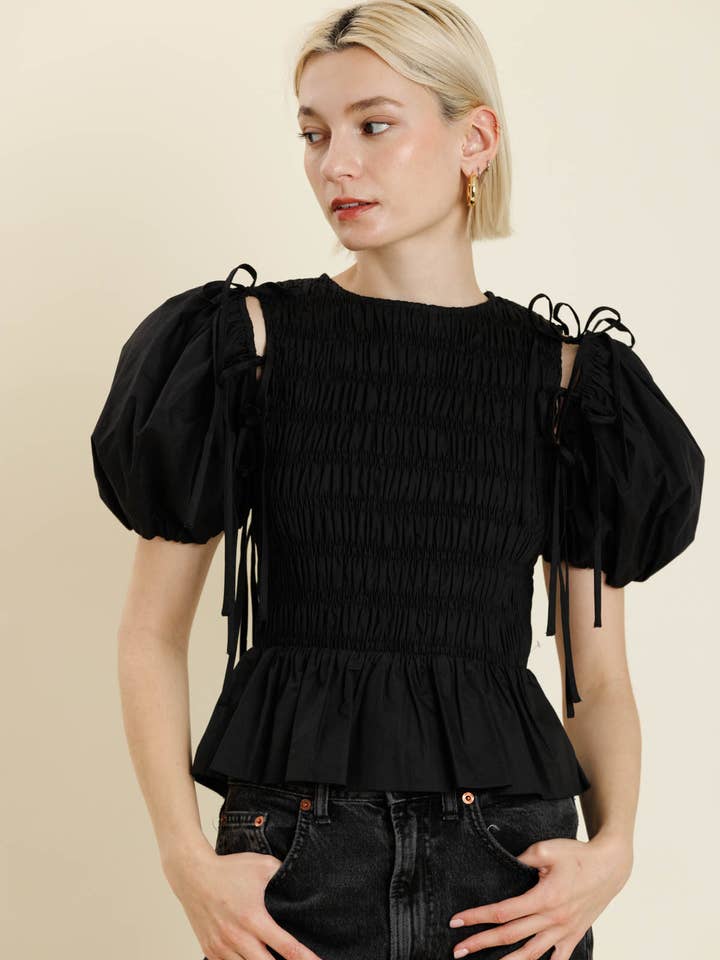 AT2156 - DETACHABLE SLV PEPLUM TOP for wholesale by Aureum