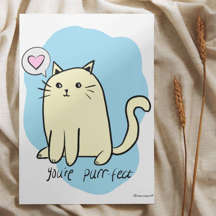 Lisa Trinca Art - Wholesale Anniversary card - Cat anniversary card