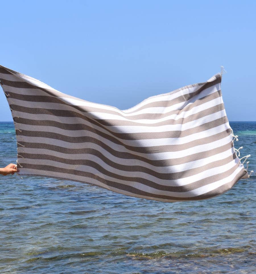 Fouta Tunisia - Vendita all'ingrosso Telo mare - Fouta Alaska con righe verticali eleganti3