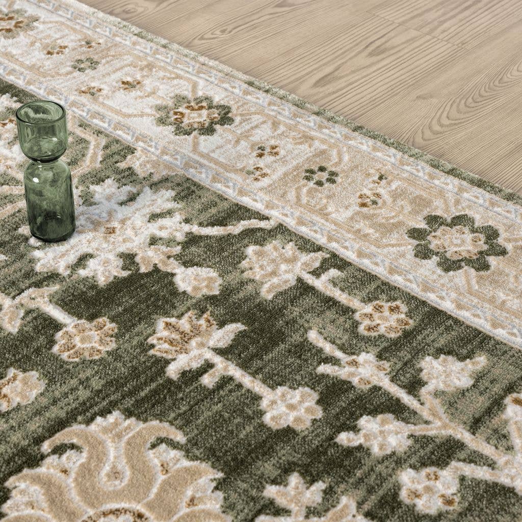 Abani Rugs – Großhandel Teppichvorleger – Abani Teppiche Ivy Vintage Grüner Floraler Bereichsteppich4