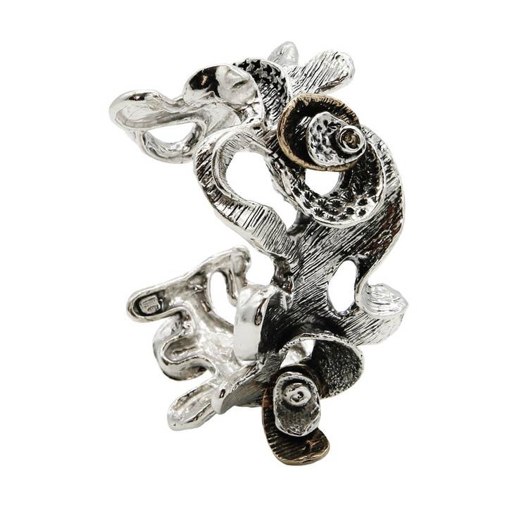 Brazalete rígido de plata 925 y bronce (BA045) para venta al por mayor de Mandile Gioielli