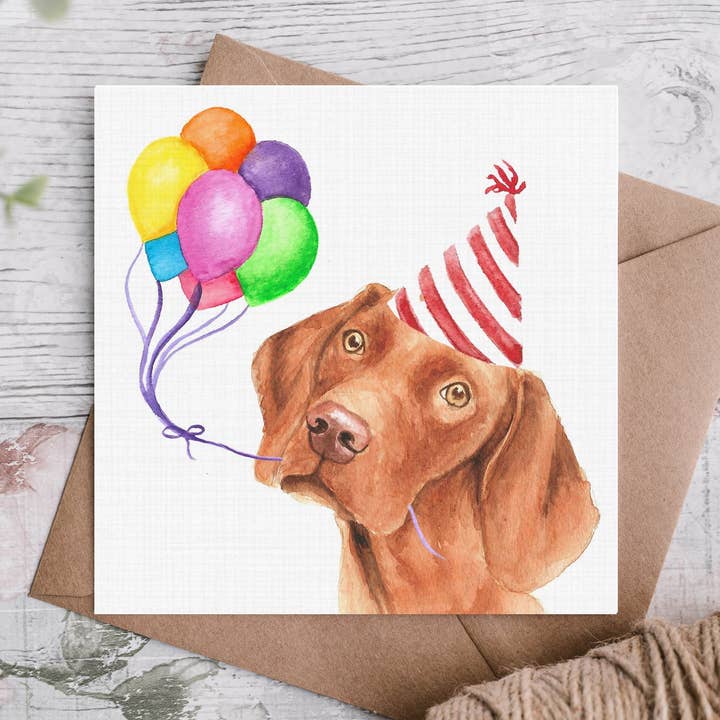 Hungarian Vizsla Birthday Card/Vizla for wholesale by Cloud Jellybean Art
