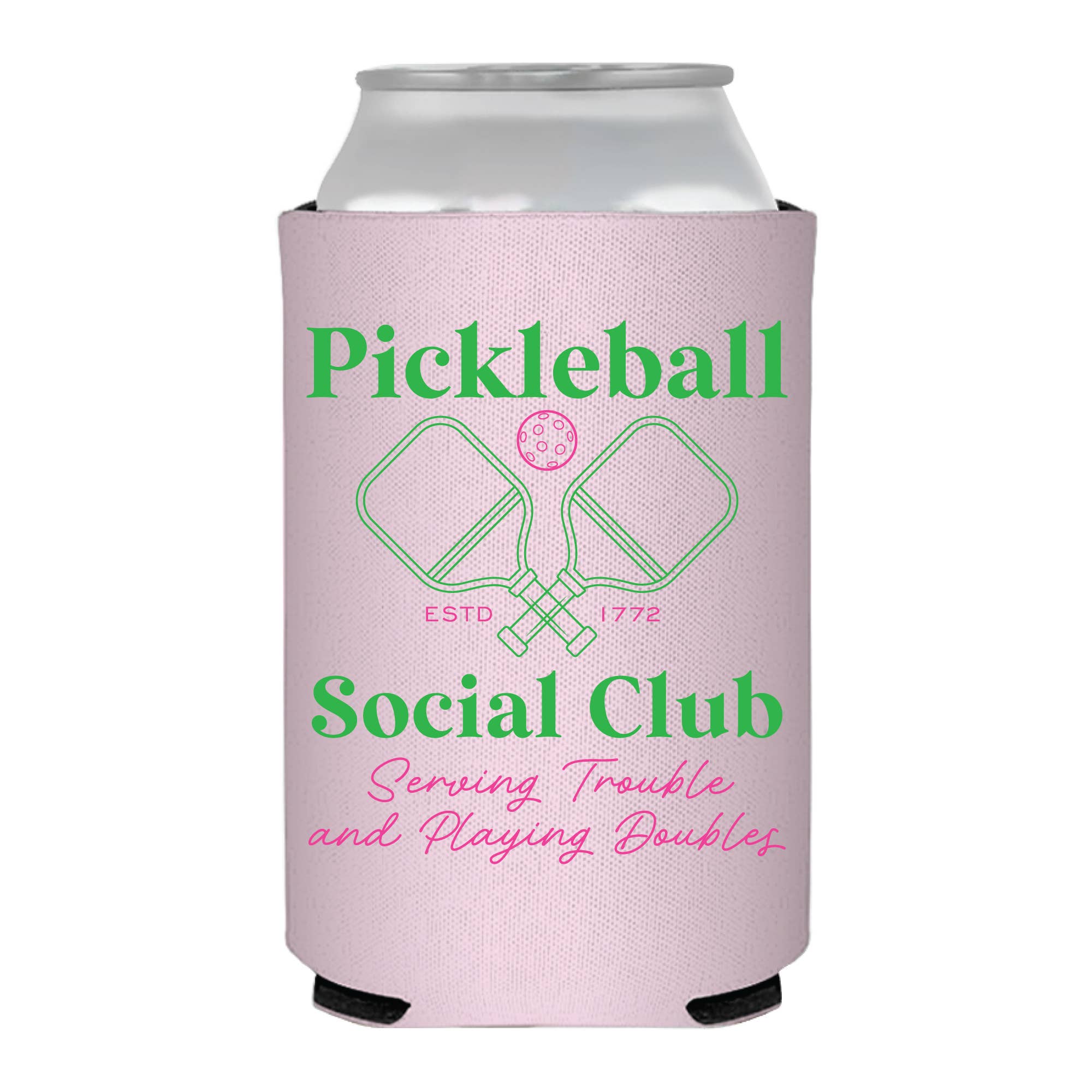 Sip Hip Hooray - Wholesale Drink Huggers & Koozies - Pickleball Social Club Trouble Can Cooler- Sports0