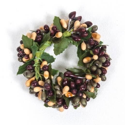 Farmhouse Rice Berry Candle Ring – Small & Hand-Wrapped for wholesale by KMI International Corp.