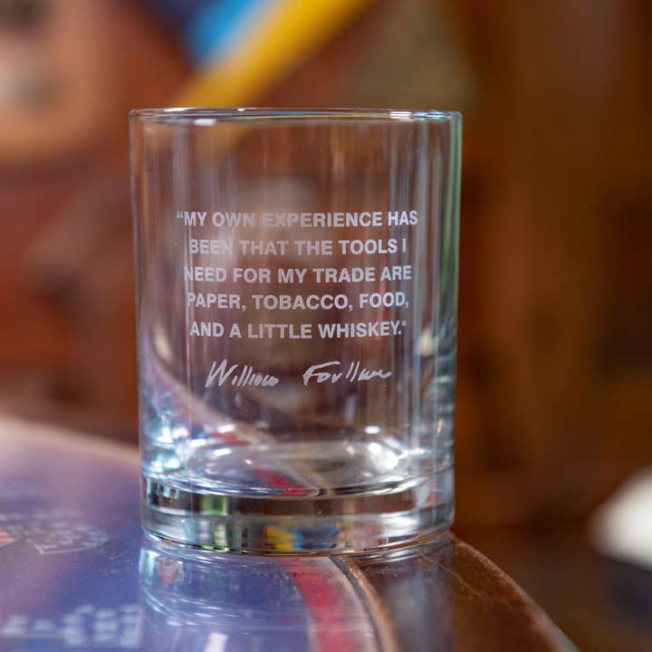 A to Z Imaging and Design - Wholesale Cocktail/Liquor Glass - William Faulkner Quote Glass