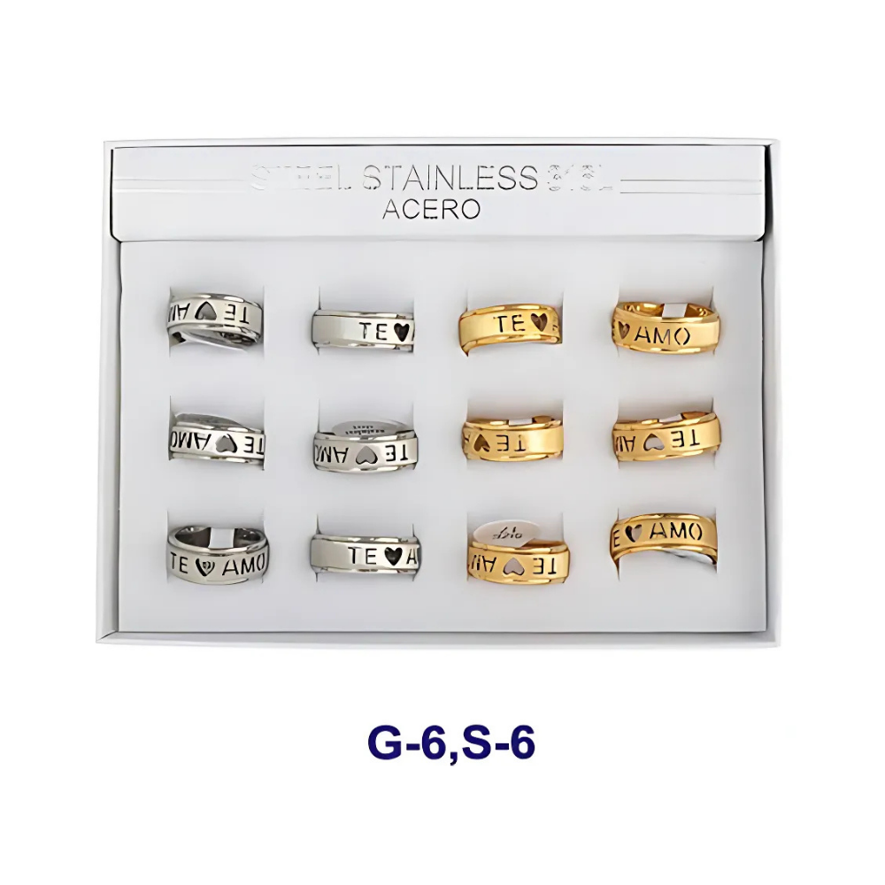 Atlas Fashion - Wholesale Band/Stacked Ring - Stainless Steel Te Amo Ring1