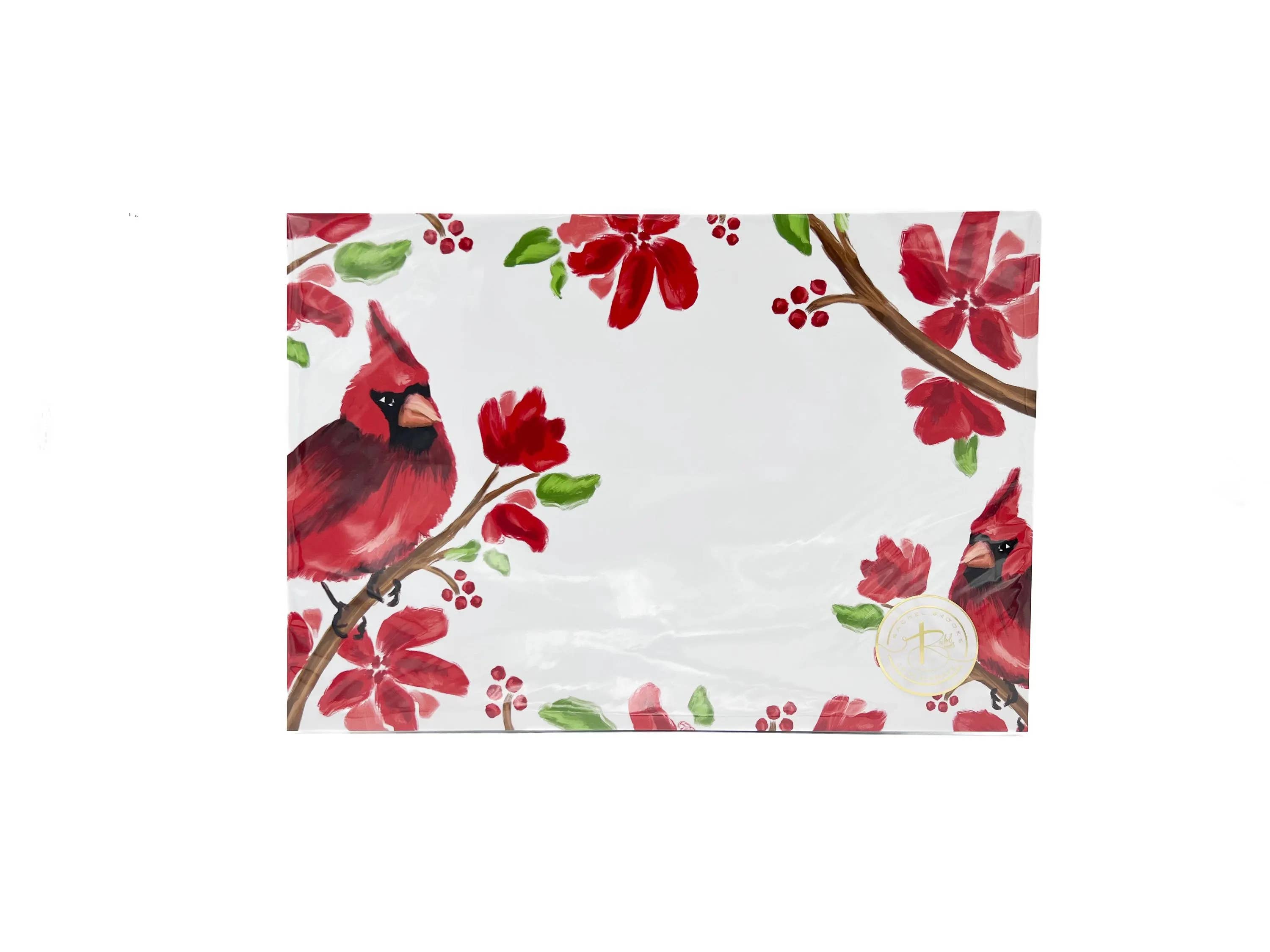 Rachel Brooks Design, LLC - Wholesale Disposable placemat - Cardinal Disposable Placemats