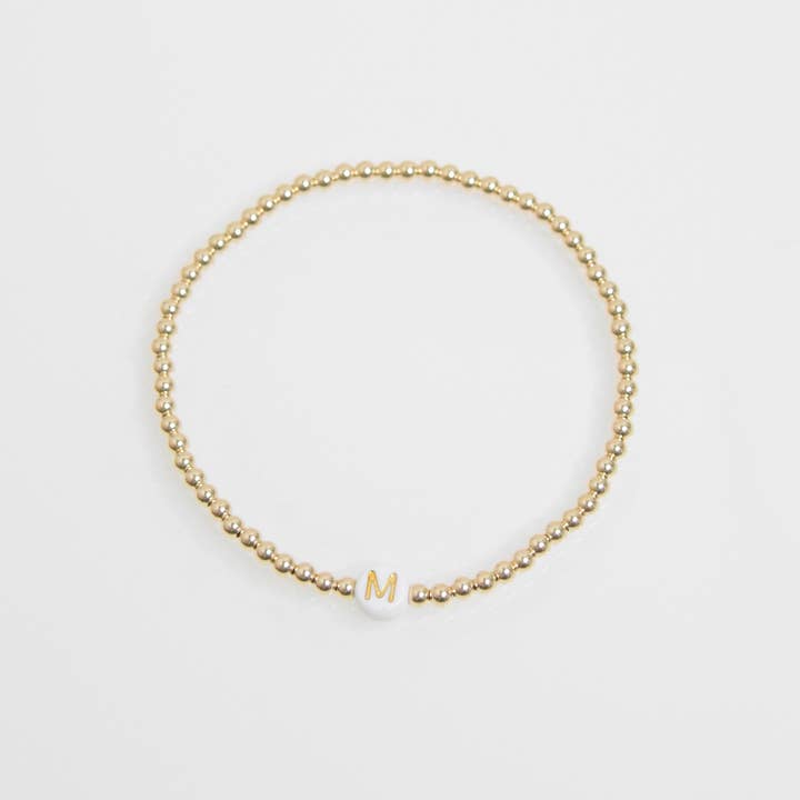 Emily Anne Designs LLC - Wholesale Beaded Bracelet - Gold Initial Bracelet1