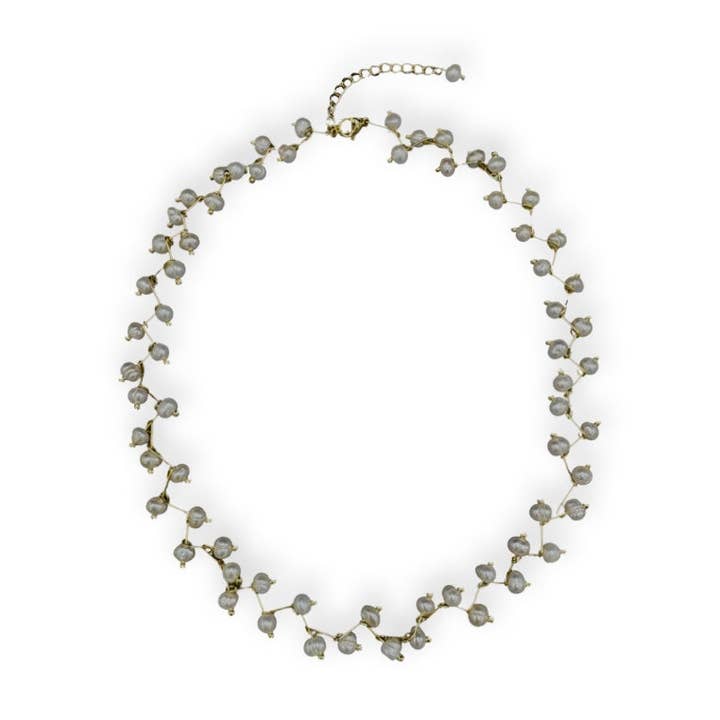 165-01-G | LATTICE PEARL CHOKER IN GOLD for wholesale by Girl With A Pearl