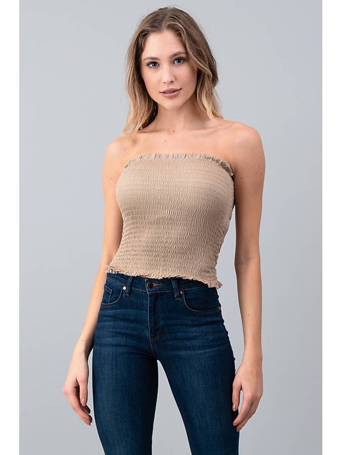 Heart & Hips - Wholesale Knit Top - Women's - AU19472 - SMOCKING TUBE TOP