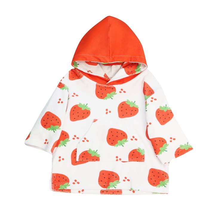 UPF50+ Baby Terry Swim Coverup - Strawberry for wholesale by ZOOCCHINI