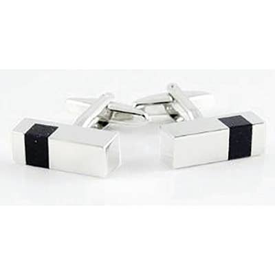 THE MUSIC GIFTS COMPANY – wholesale Cufflinks – Cufflinks Black and Silver Bar0