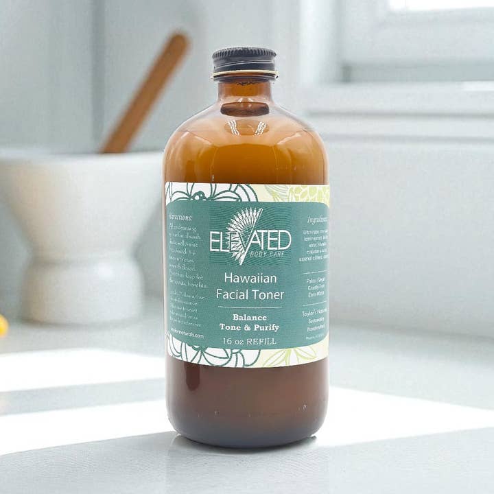 ELEVATED - Natural Hawaiian Facial Toner 4, 8, 16oz (REFILL) for wholesale by Taylor's Naturals