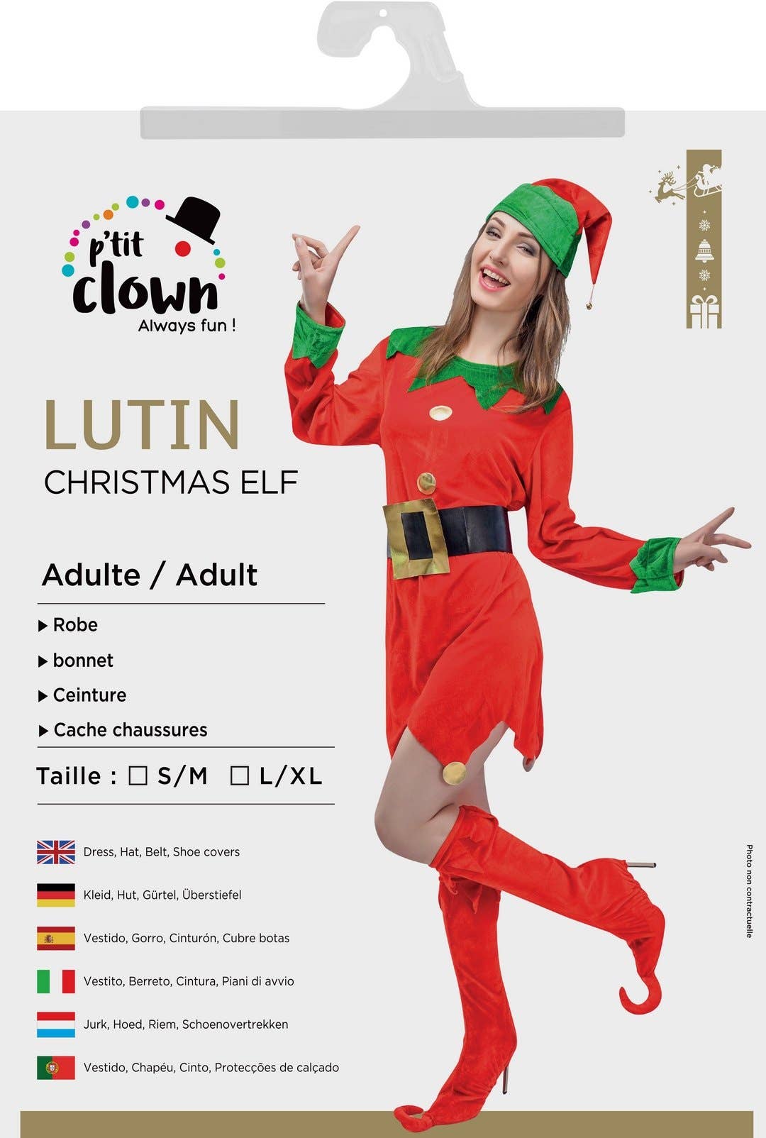 P'tit Clown - Wholesale Costume - Women's - Christmas Elf Costume - Women - L/XL