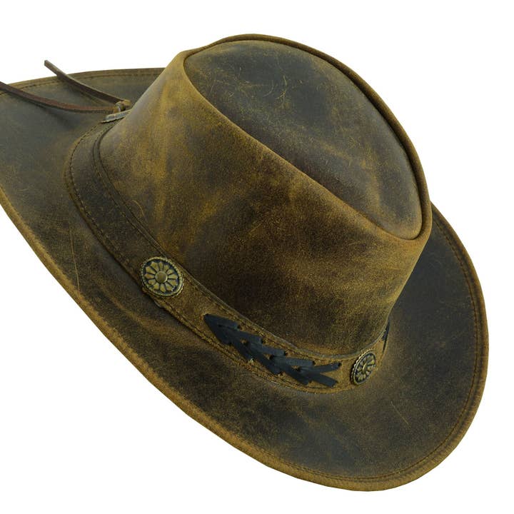 Lesa collection inc - Wholesale Cowboy Hat - Unisex - Sahara Leather Hats Western Style for Men and Women shapeabl
