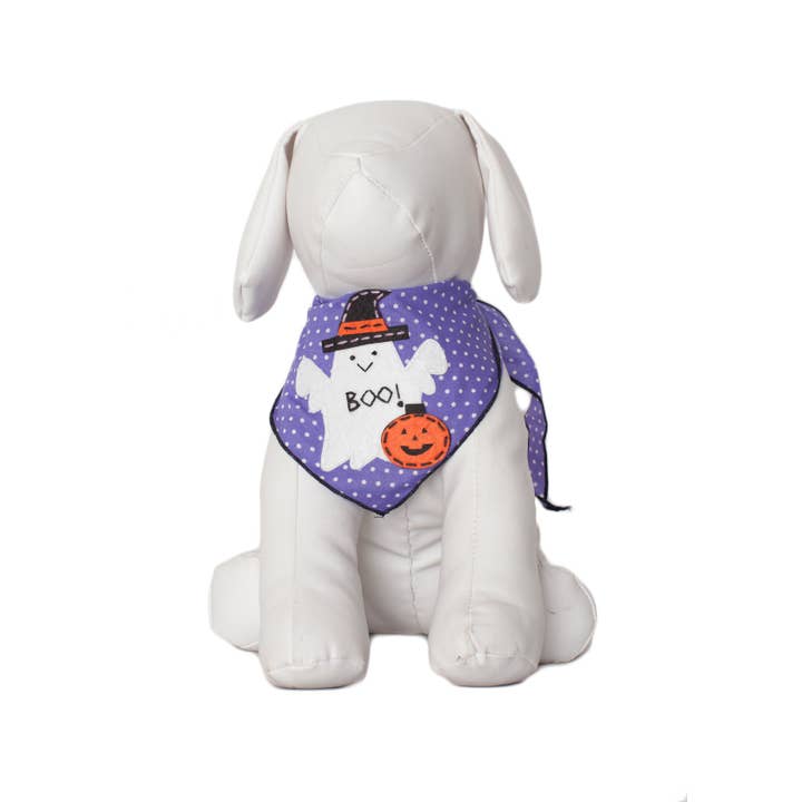 Purple Boo and Friends Dog Bandana Halloween Pet Costume Scarf for wholesale on Faire1