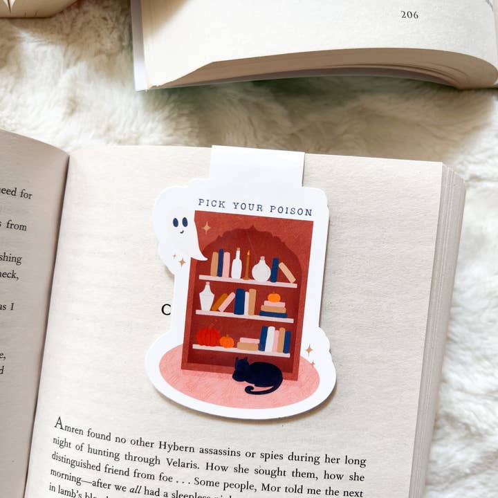 Segnalibro magnetico da scaffale Spooky, idea regalo per la vendita all'ingrosso da parte di Amber Marie Design