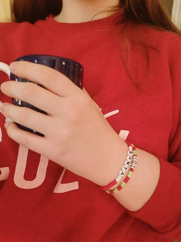 Jul pärlstav armband, pärlstav ord för wholesale av Sapphire Creations