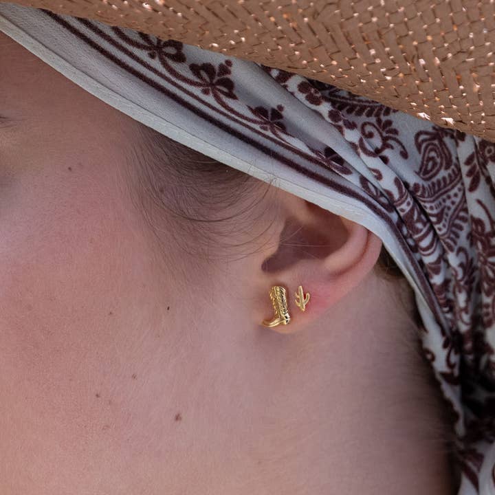 Amano Studio - Wholesale Stud/Post Earrings - Cowboy Boot Stud Earrings3