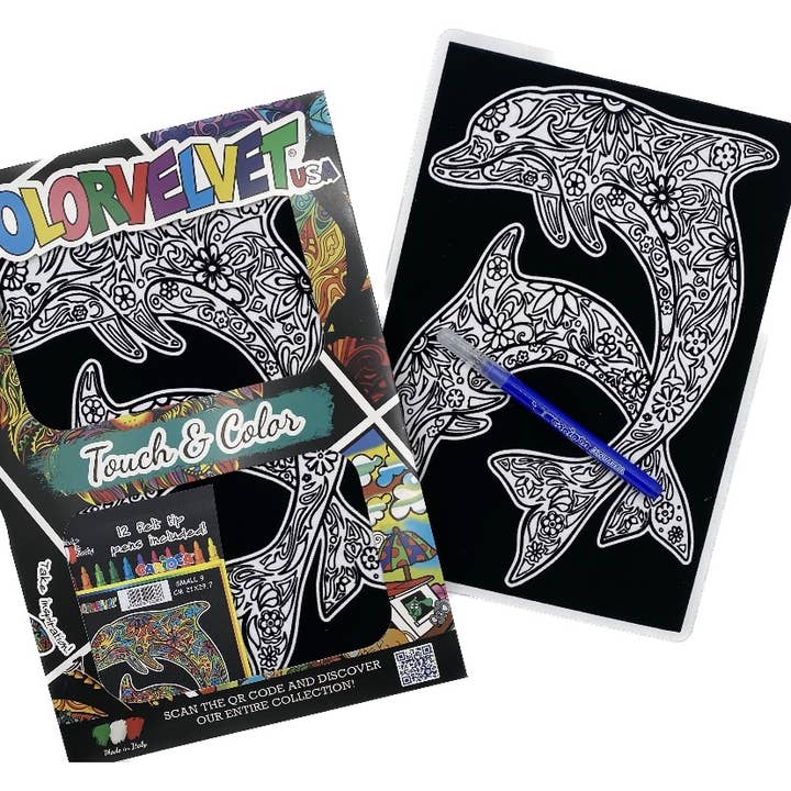 Dolphin Ocean / Small Picture w/12 markers 8.25" x 11.5" for wholesale by Colorverse