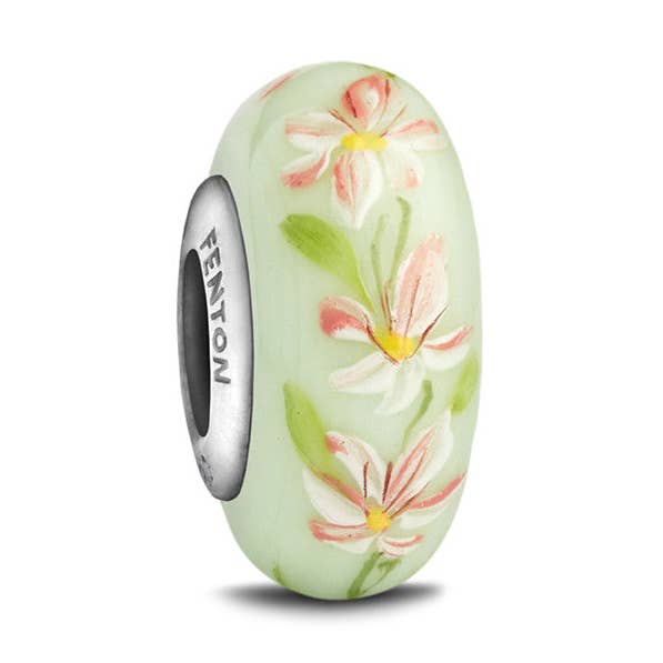 „August“ Heartstrings Glas Bead for engroshandel hos Fenton Glass Jewelry