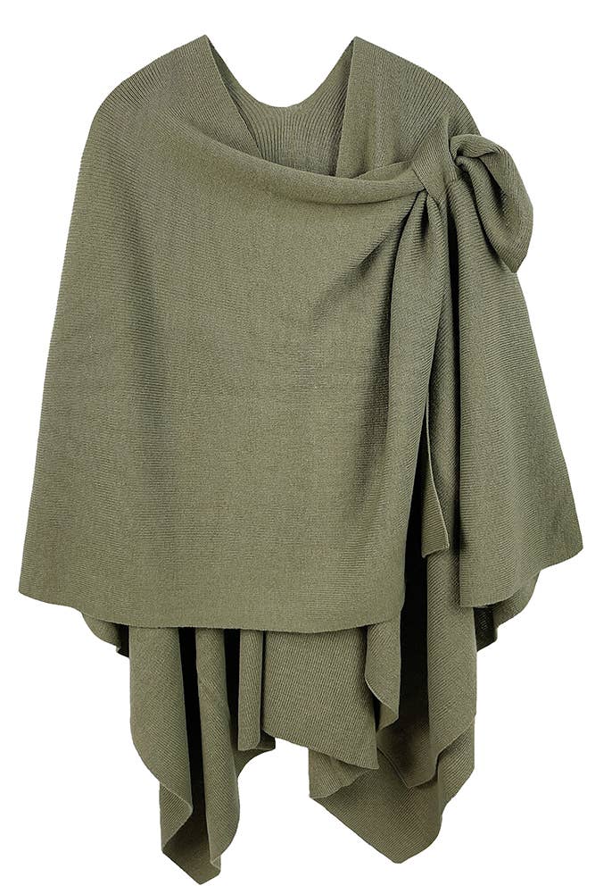 Hana - Venta al por mayor Poncho - Mujer - Ruana sólida con correa para el hombro8