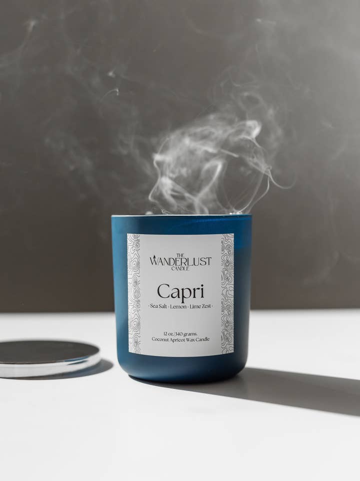 Capri | Large. (Sea breeze, lemon and lime zest) for wholesale by The Wanderlust candle