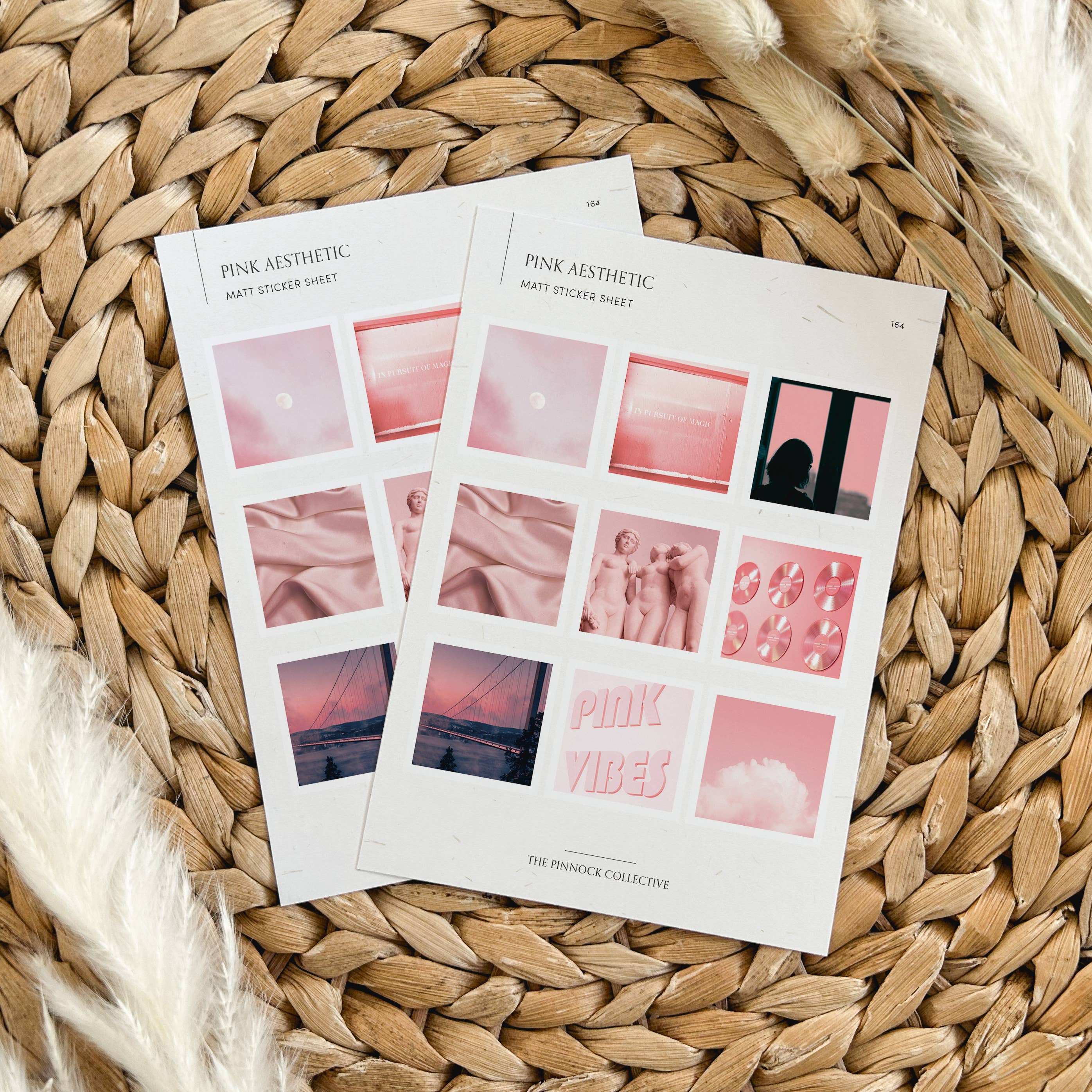 The Pinnock Collective (Duty Paid) – wholesale Sticker – Pink Aesthetic Themed Sticker Sheet1