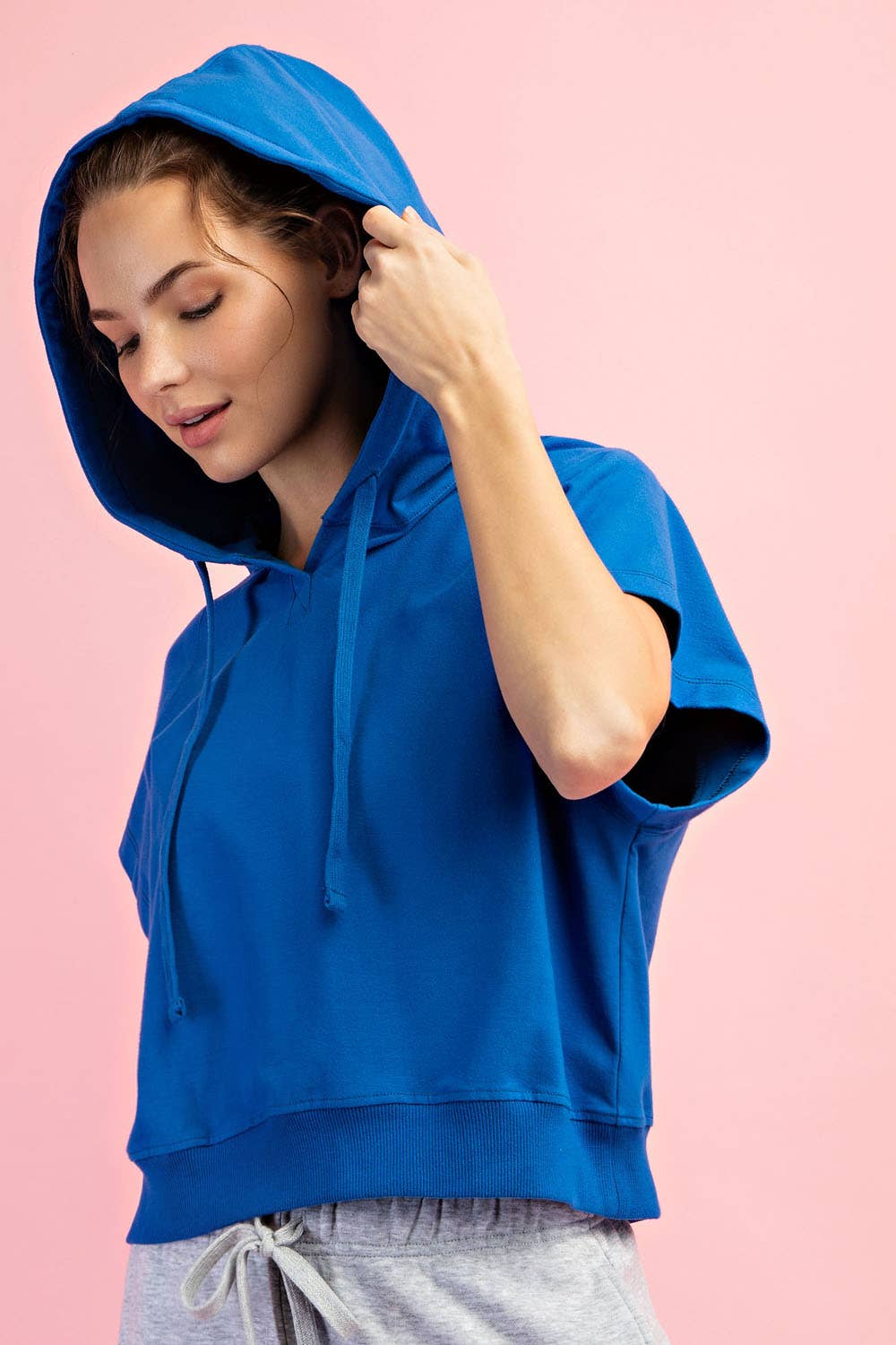 Rae Mode - Wholesale Hoodie - Women's - COTTON LYCRA SHORT SLEEVE HOODIE TOP22