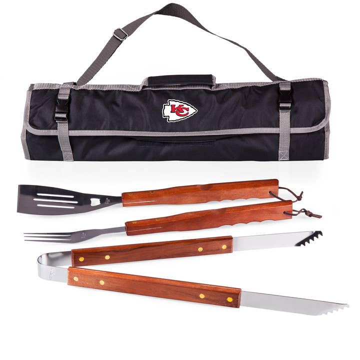 Kansas City Chiefs 3-Piece BBQ Tote & Grill Set for wholesale by Picnic Time Family of Brands