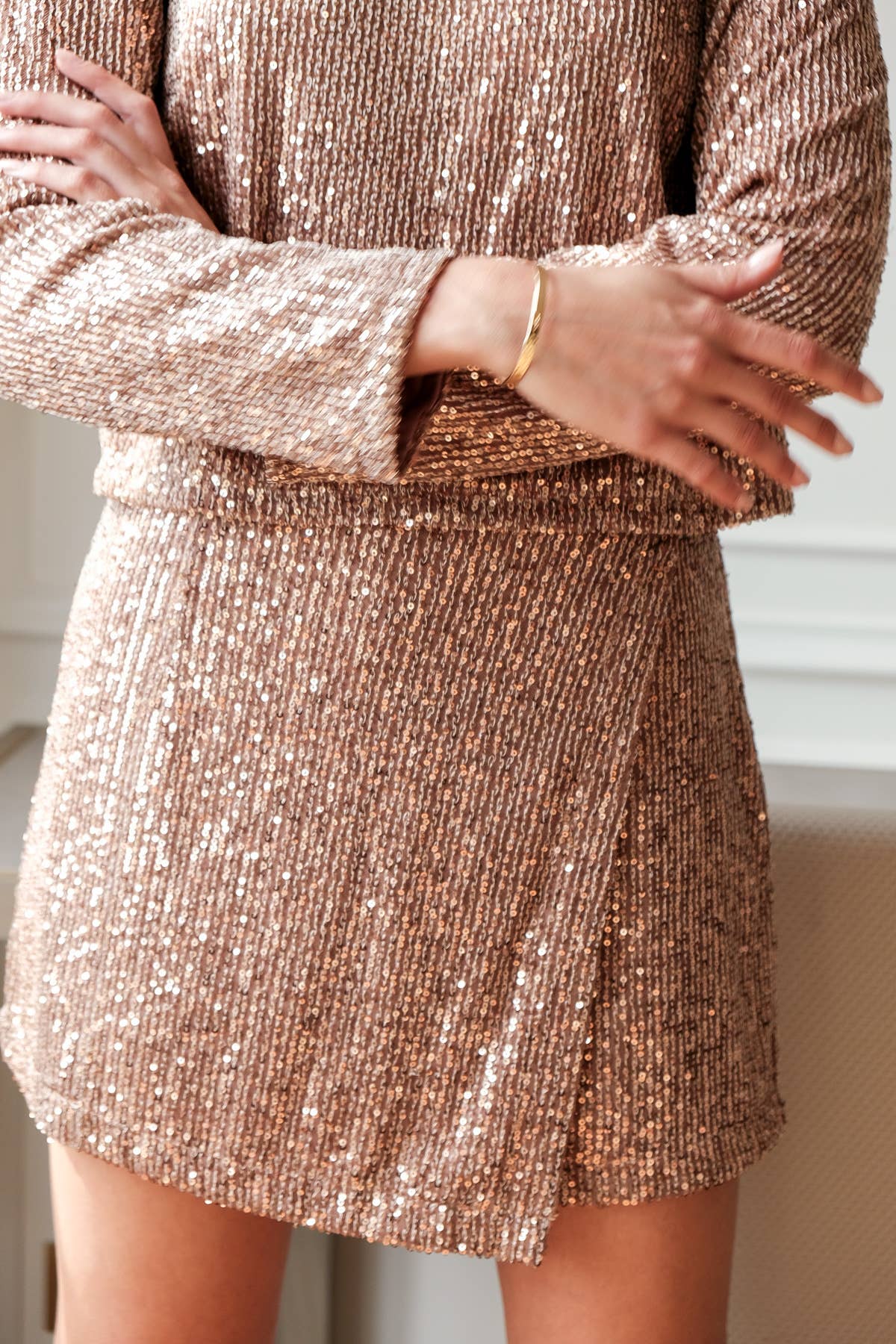 LOVIE & CO - Wholesale Skirt - Women's - Wrap sequin skort - ASD79650-GEORGIA3