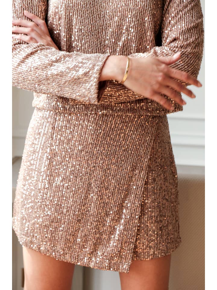 LOVIE & CO - Wholesale Skirt - Women's - Wrap sequin skort - ASD79650-GEORGIA3