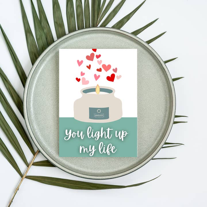 You Light Up My Life Love Greeting Card - Blank Inside for wholesale by Beautiful Mind Design