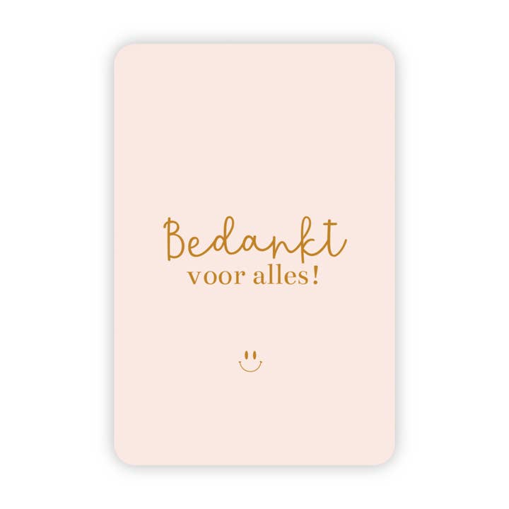 Wenskaart | Bedankt voor alles goudfolie voor wholesale door Wensjegeluk
