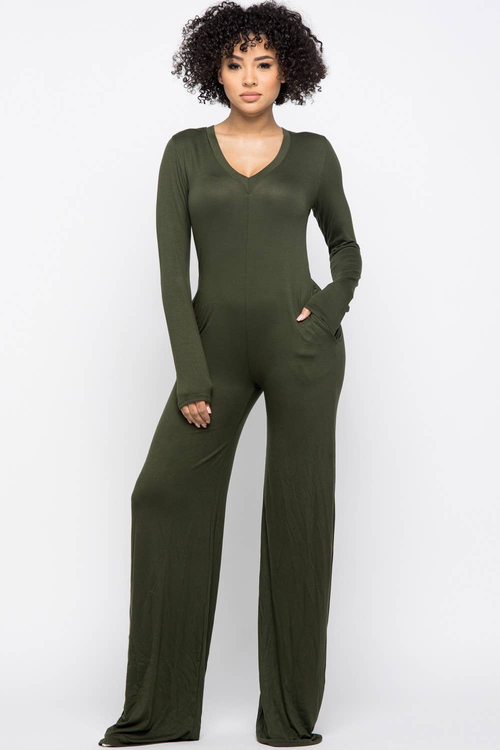 Boswell - Wholesale Jumpsuit - Women's - Bellbottom Jumpsuit With Side Pockets1