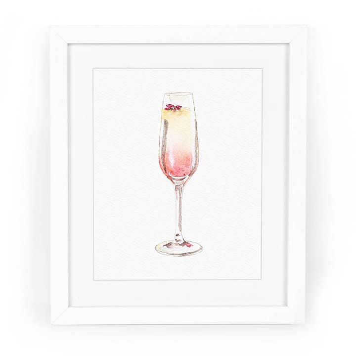 Grapefruit Mimosa Watercolor Fine Art Giclee Print for wholesale by CharmCat