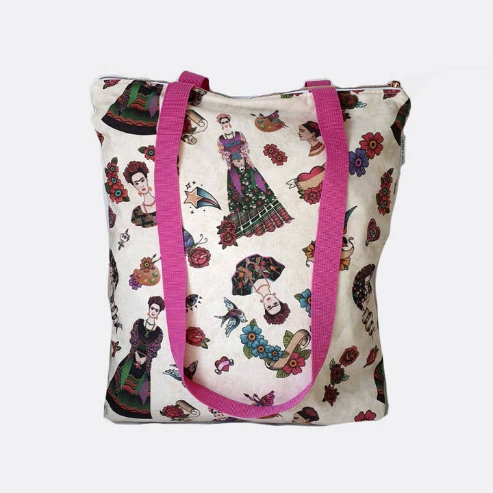 Totebag i bomullstyg med Day of the Dead-motiv för wholesale av LICHIS BLANCOS