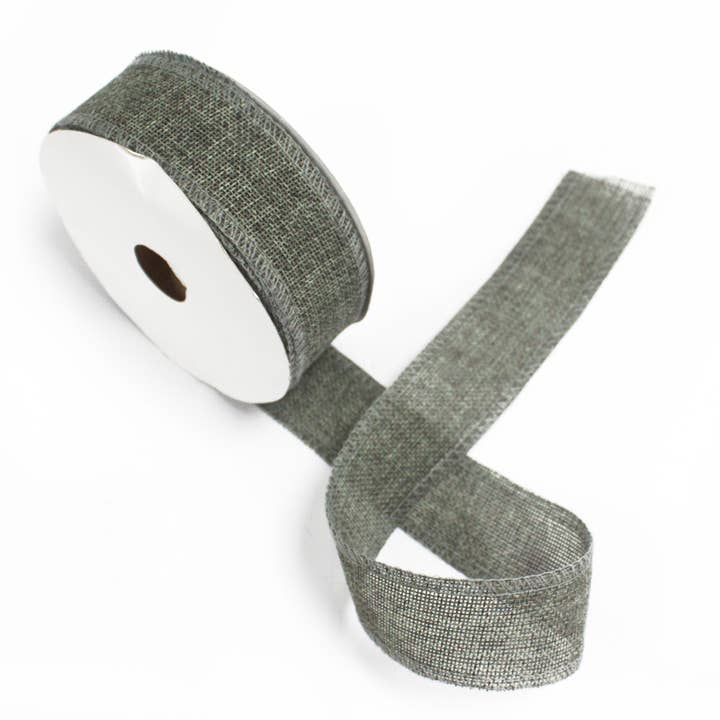 Ancient Wisdom - Wholesale Ribbon - Gift Wrapping - Natural Texture Ribbon 38mm x 20m - Charcoal